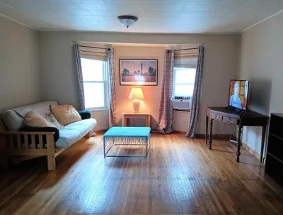 photo of a furnished apartment living room